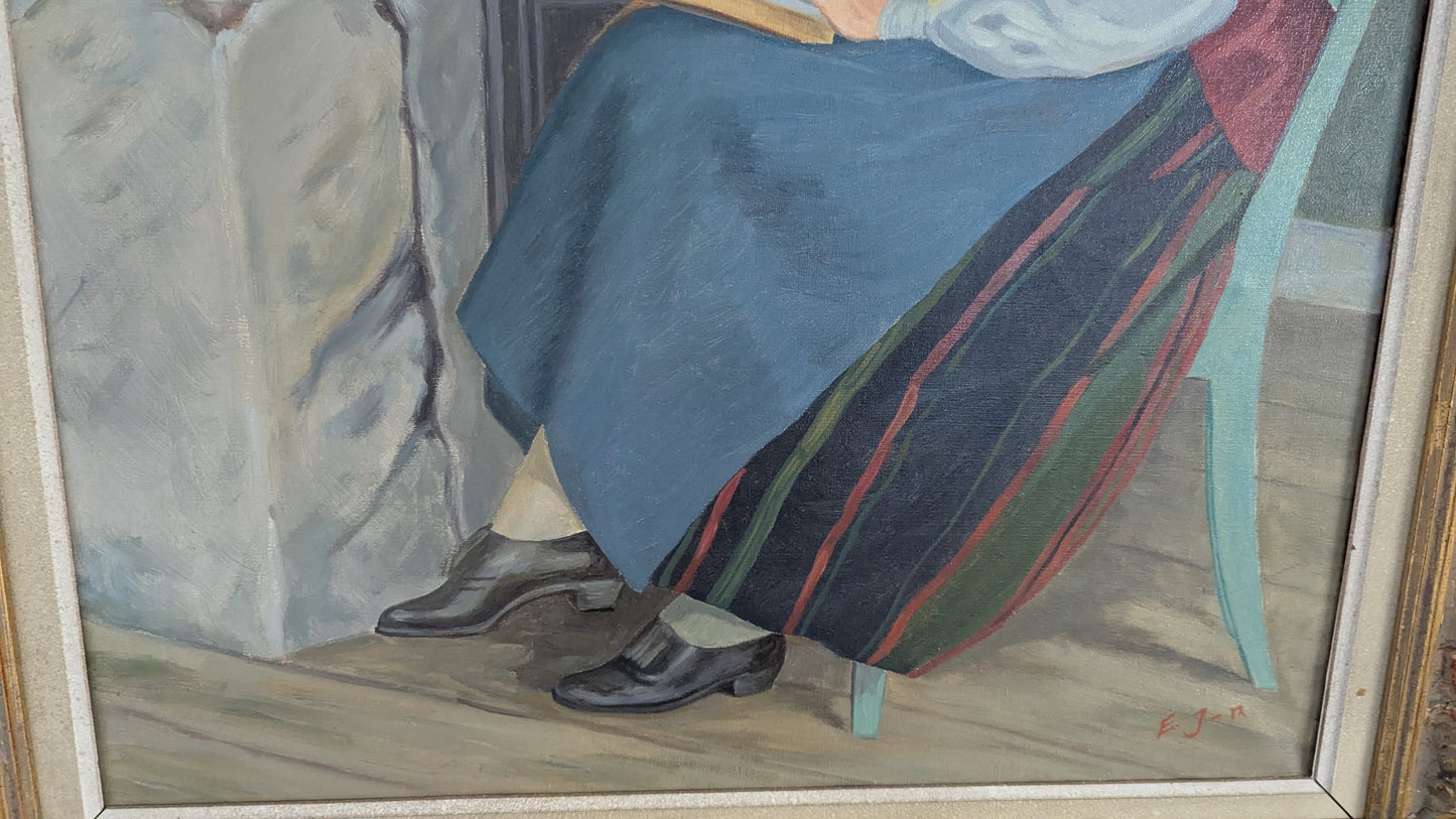 E.J-n - Signeerattu Öljyvärimaalaus