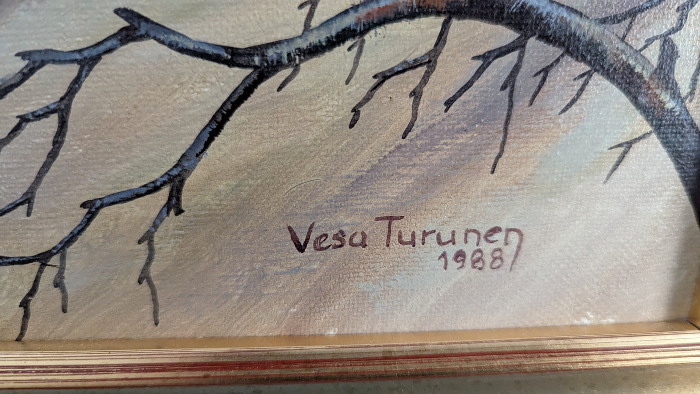 Vesa Turunen - Signeerattu Öljyvärimaalaus (1988)