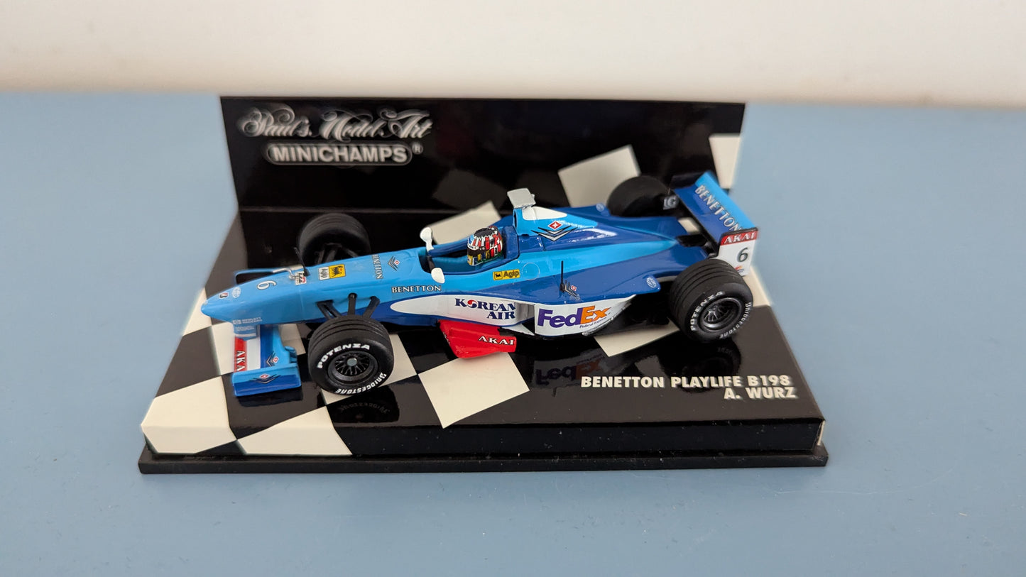 MiniChamps - Benetton Playlife B198 / Alexander Wurz (Alkuperäisessä Paketissa)