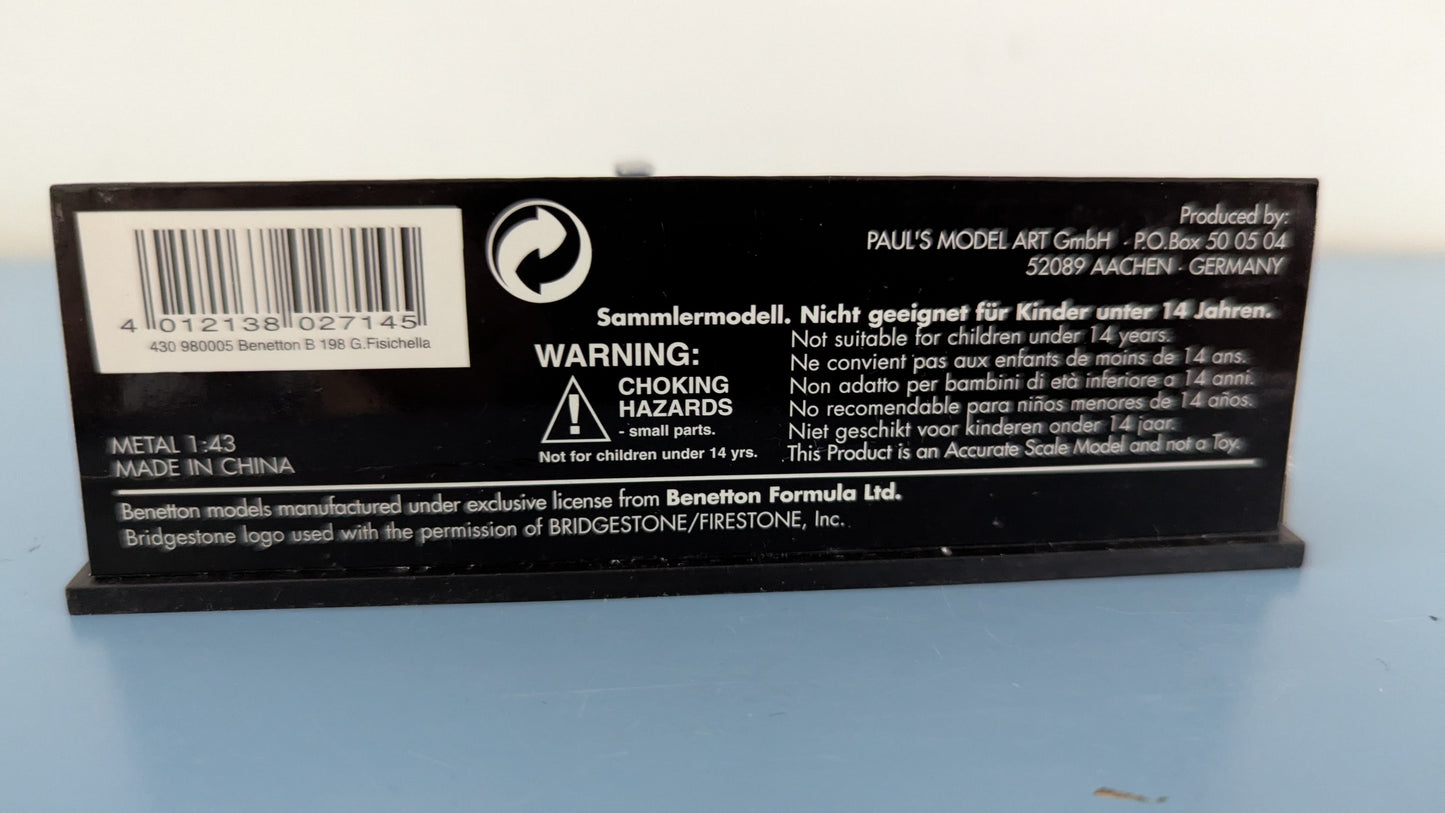 MiniChamps - Benetton Playlife B198 / Giancarlo Fisichella (Alk. Paketissa)