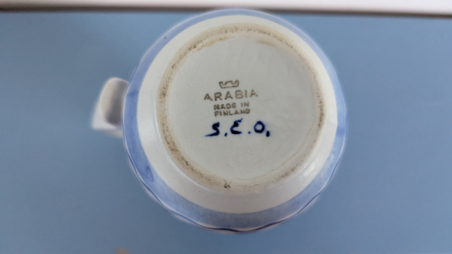 Arabia Käsinmaalattu Kannu / Kaadin / Ruukku (1964-1971, Signeerattu S.E.O)