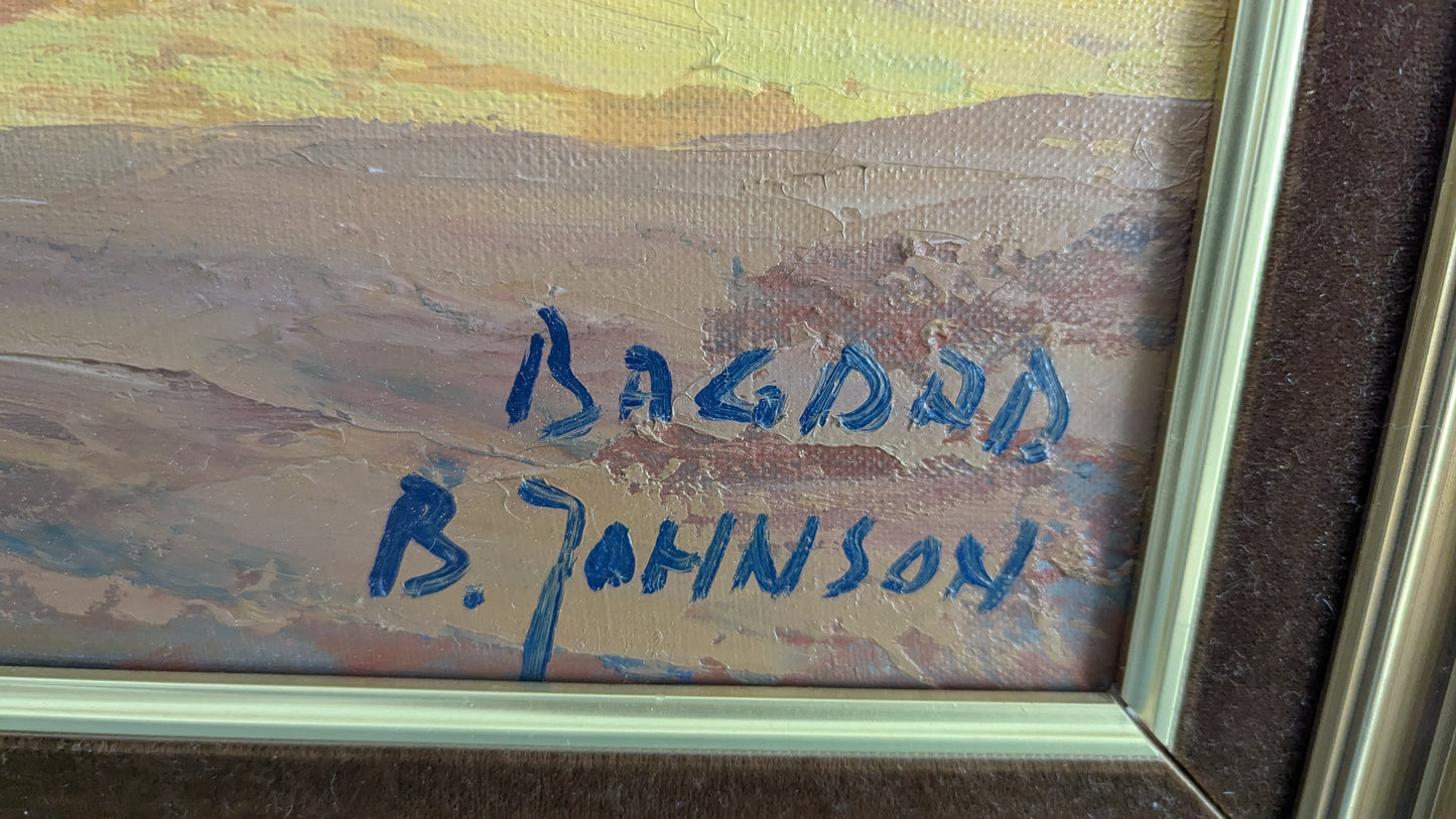 Bernt Johnson - Bagdad (Signeerattu Öljyvärimaalaus)