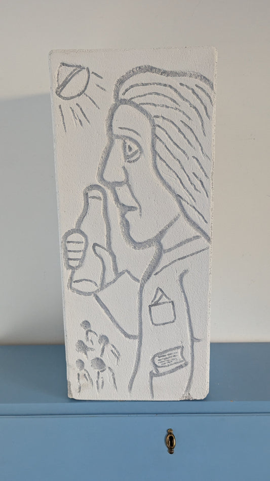 Kalevi Sundell - Oodi Muusalla Veistos (ISO, Korkeus: 57cm, Signeerattu, 2007)