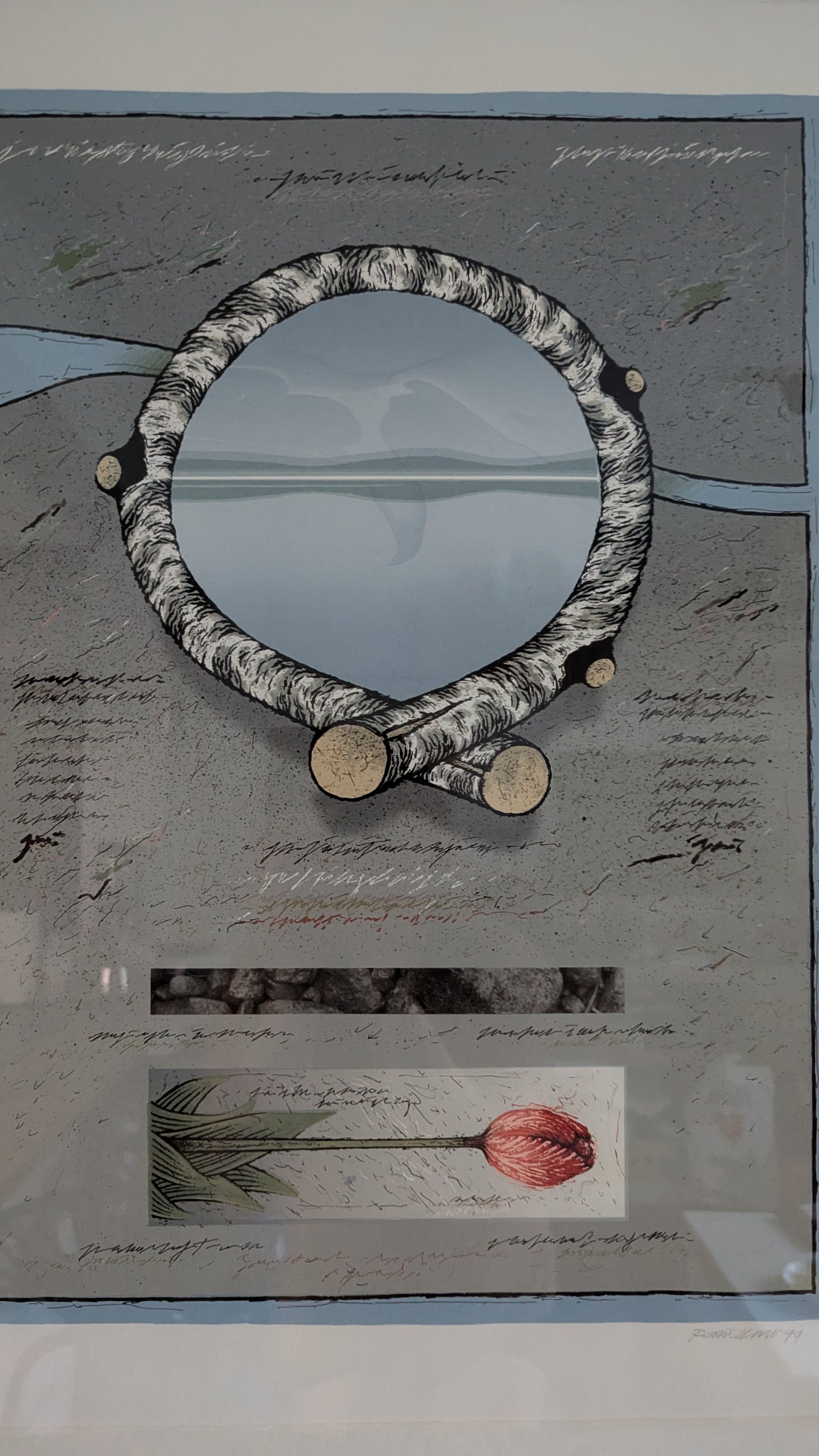 Raimo Kanerva - Usva Nousee (Signeerattu Grafiikka 1999)