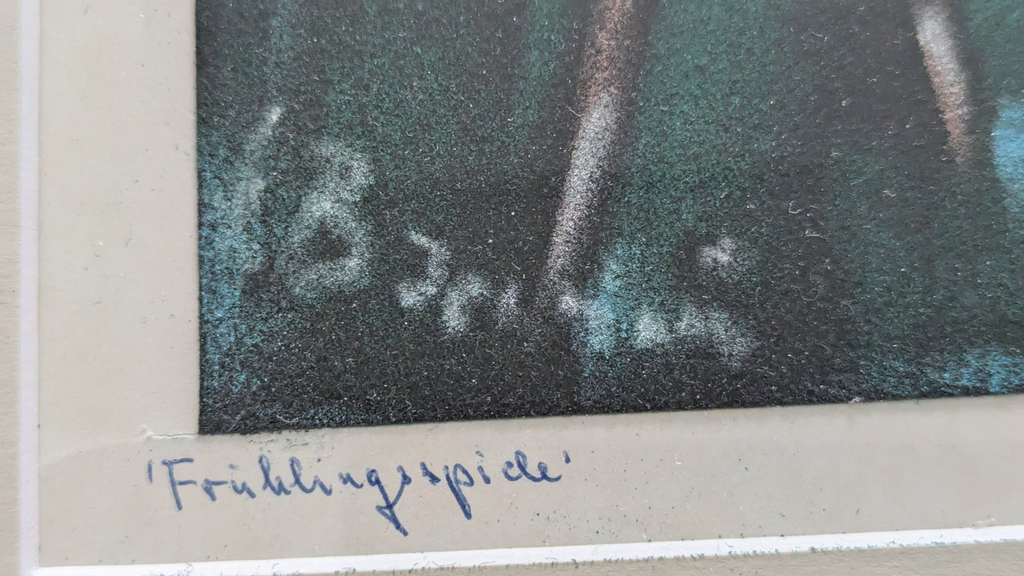 Henryk Barczinski - Frühlingsspiele / Kevätleikkejä (Sign. Pastellimaalaus)