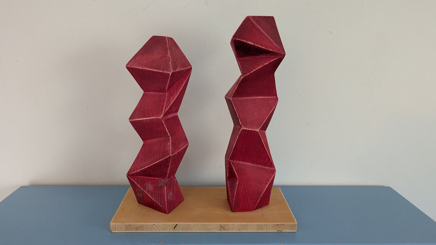 Kalevi Sundell - Flamenkopari (Signeerattu Puuveistos, 2003)