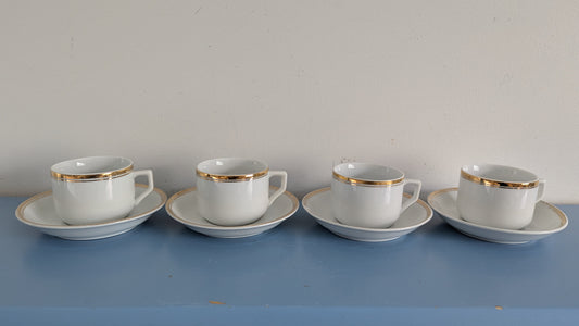 Arabia OE-Mallin Kultaraita Kahviastiasto Neljälle Hengelle (8-osainen)