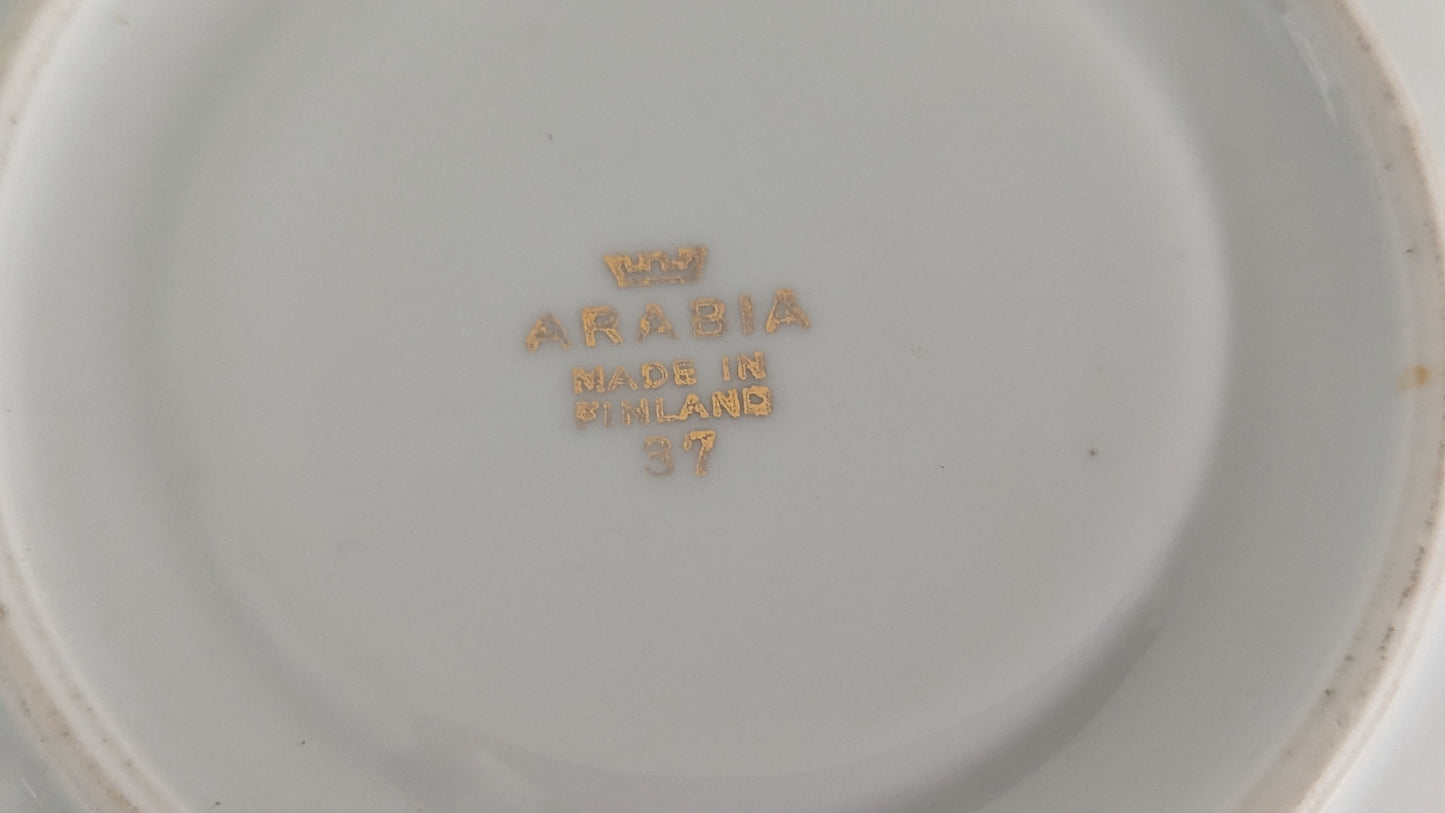 Arabia OE-Mallin Kultaraita Kahviastiasto Neljälle Hengelle (8-osainen)