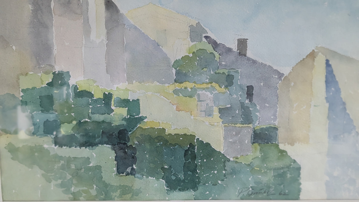 Paul Grönholm - Signeerattu Akvarellimaalaus (1962)