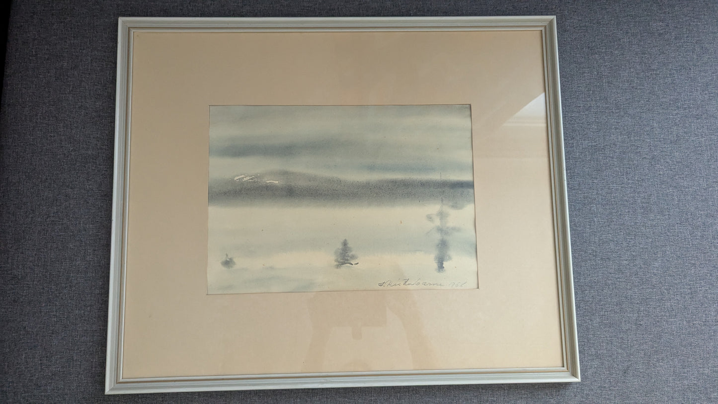 Irian Ristubarni / Yrjö Ahola - Signeerattu Akvarellimaalaus (1968)