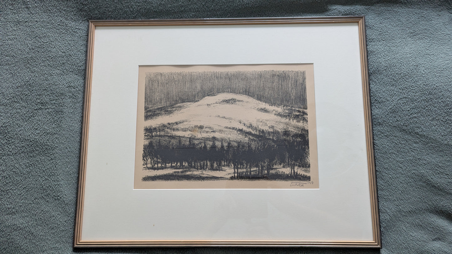 Aukusti Tuhka - Tunturi (Signeerattu Litografia, 1950)