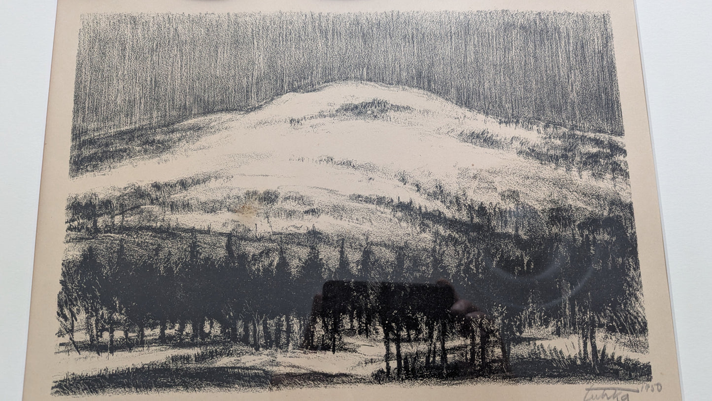 Aukusti Tuhka - Tunturi (Signeerattu Litografia, 1950)