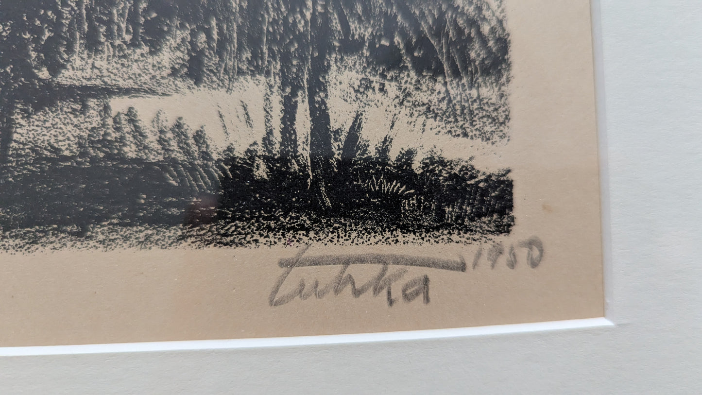 Aukusti Tuhka - Tunturi (Signeerattu Litografia, 1950)