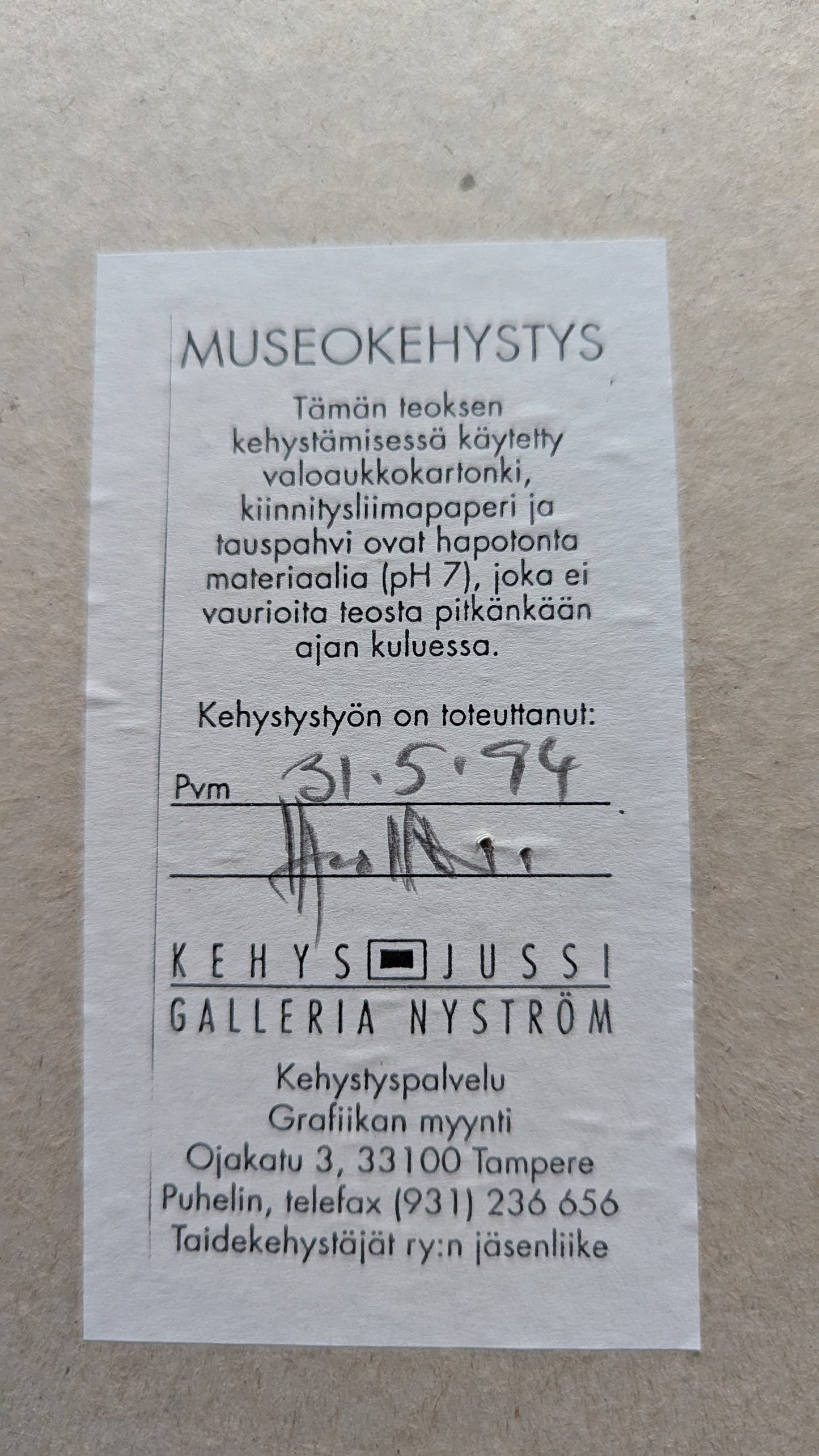 Aukusti Tuhka - Tunturi (Signeerattu Litografia, 1950)