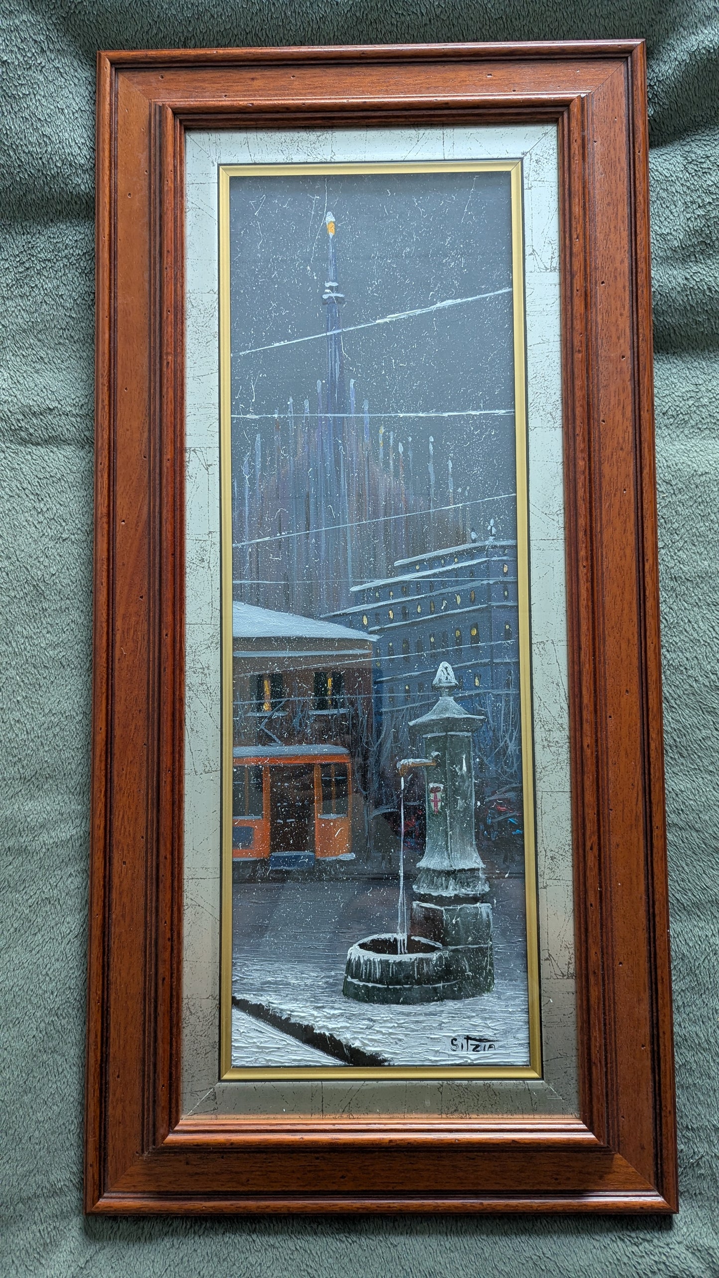 Sitzia Salvatore - Milan La Fontana (Signeerattu Öljyvärimaalaus)