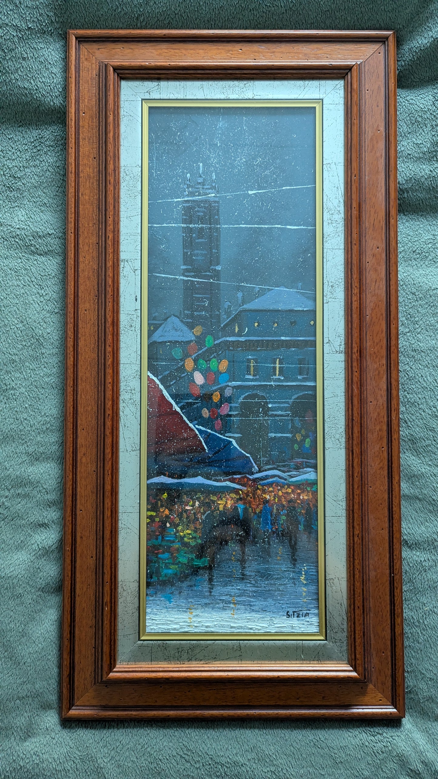 Sitzia Salvatore - Mercato a Milan (Signeerattu Öljyvärimaalaus)