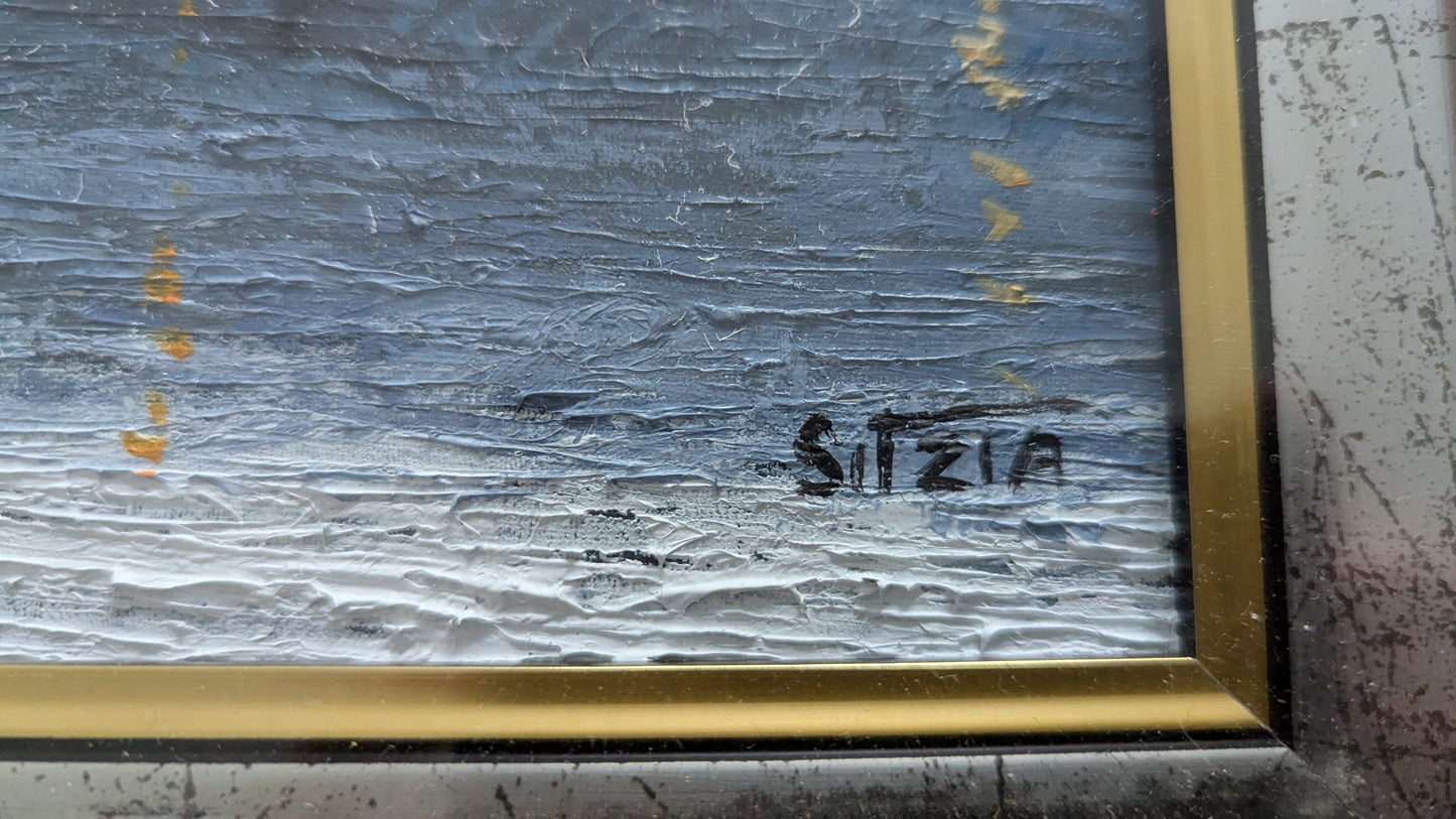 Sitzia Salvatore - Mercato a Milan (Signeerattu Öljyvärimaalaus)