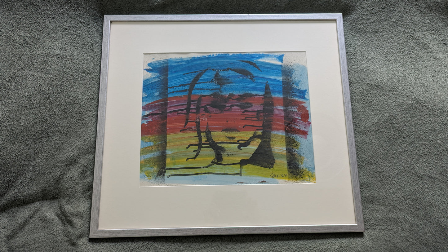 Aho - Signeerattu Akvarellimaalaus (1967)