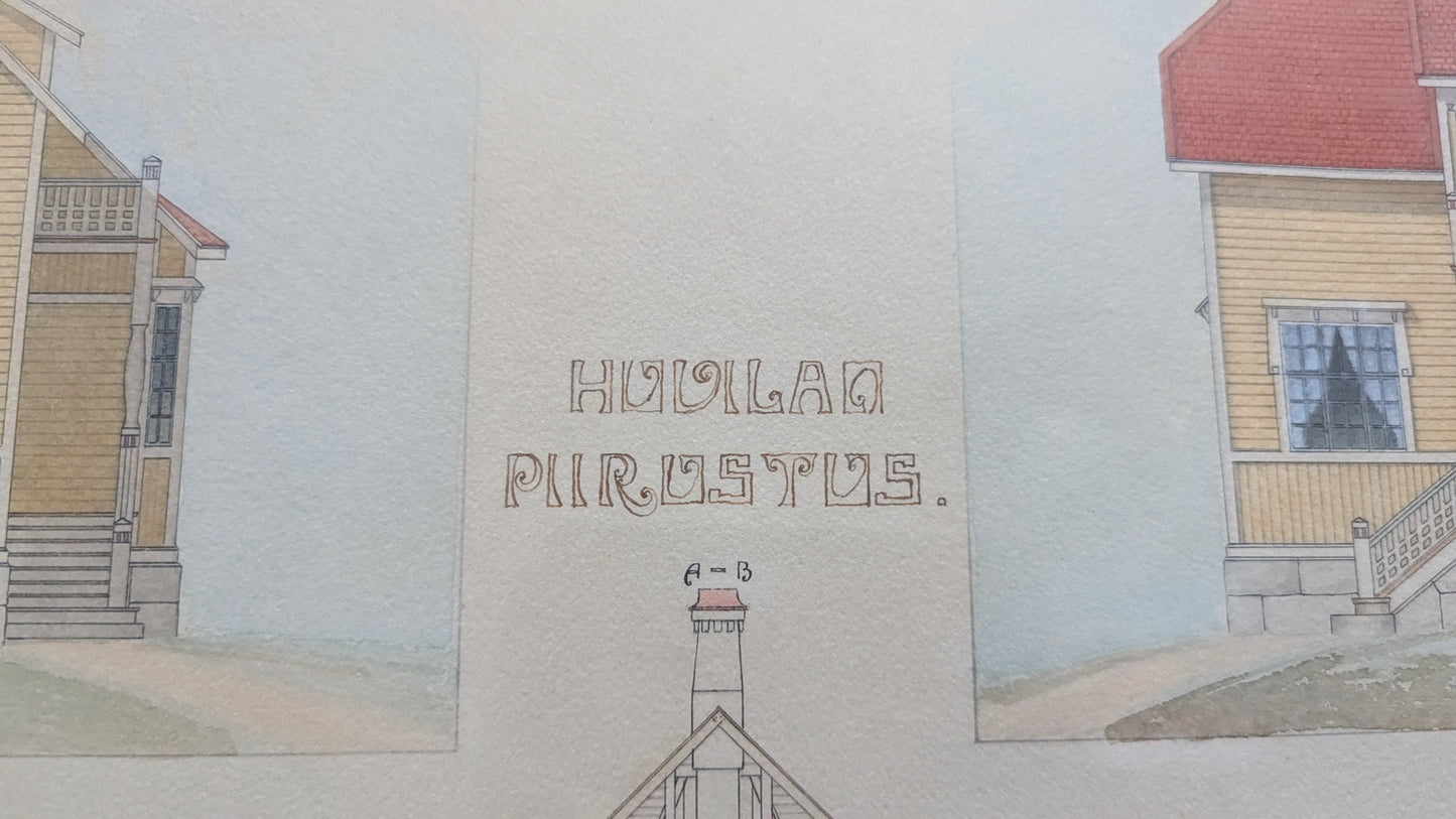 Oskari Helminen - Huvilan Piirustus (Päiväys 1.12.1911)