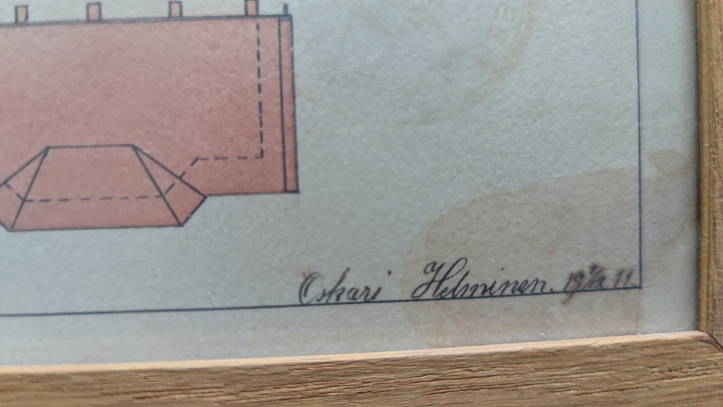 Oskari Helminen - Huvilan Piirustus (Päiväys 1.12.1911)