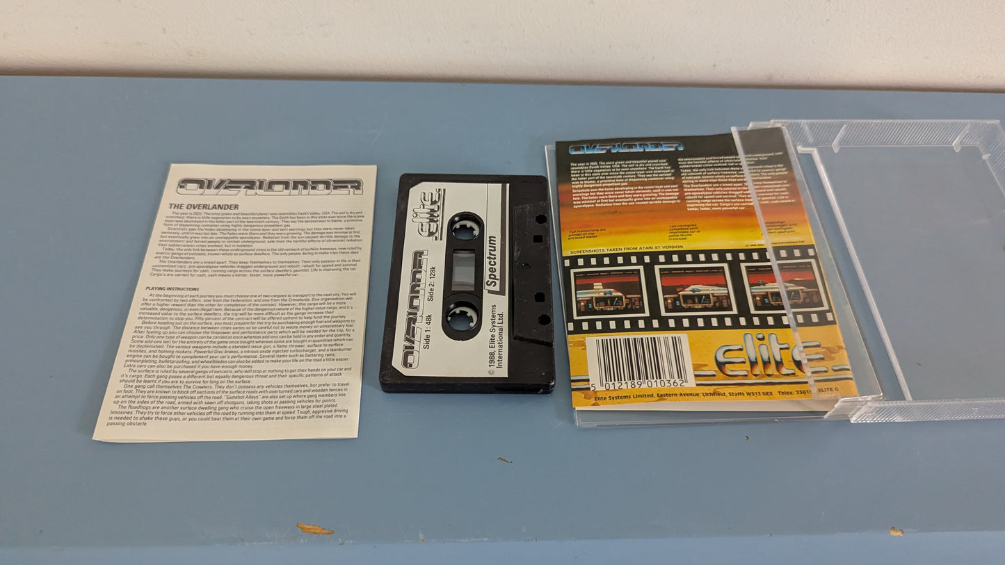 Elite Systems Ltd - Overlander (Spectrum, Kasetti, Ohjeet)