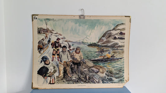 Opetustaulu - Eskimot (Olle Hagdahl, Esselte, Stockholm)