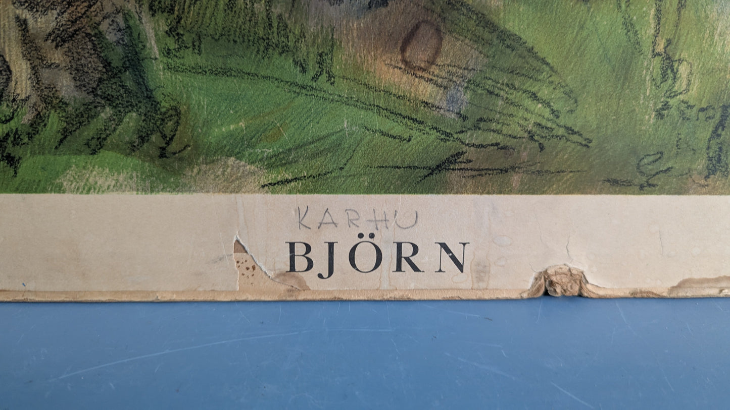 Opetustaulu - Karhu (Ruotsalaisten Eläinten Kuvia)