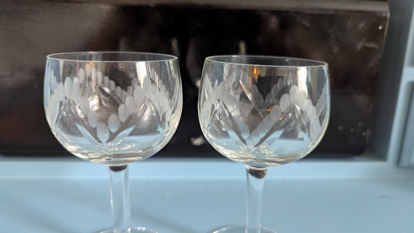 Riihimäen Lasi - Lahja Väkeväviinilasi (2kpl, 1938-1949)