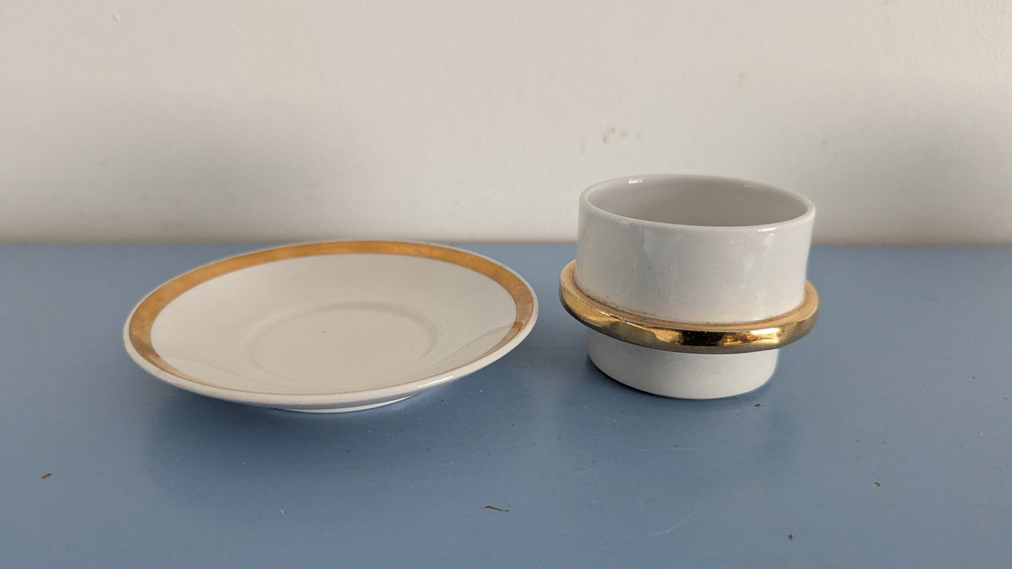 Arabia Kultavanne Mokka-astiasto Kahdelle Hengelle (4-osaa, 1966-1972, Göran Bäck)