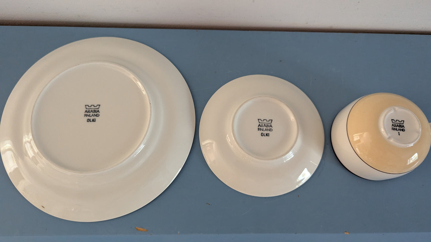 Arabia Olki Kahviastiasto Kuudelle Hengelle (18-osaa, 1998-2002, Stig Lindberg)