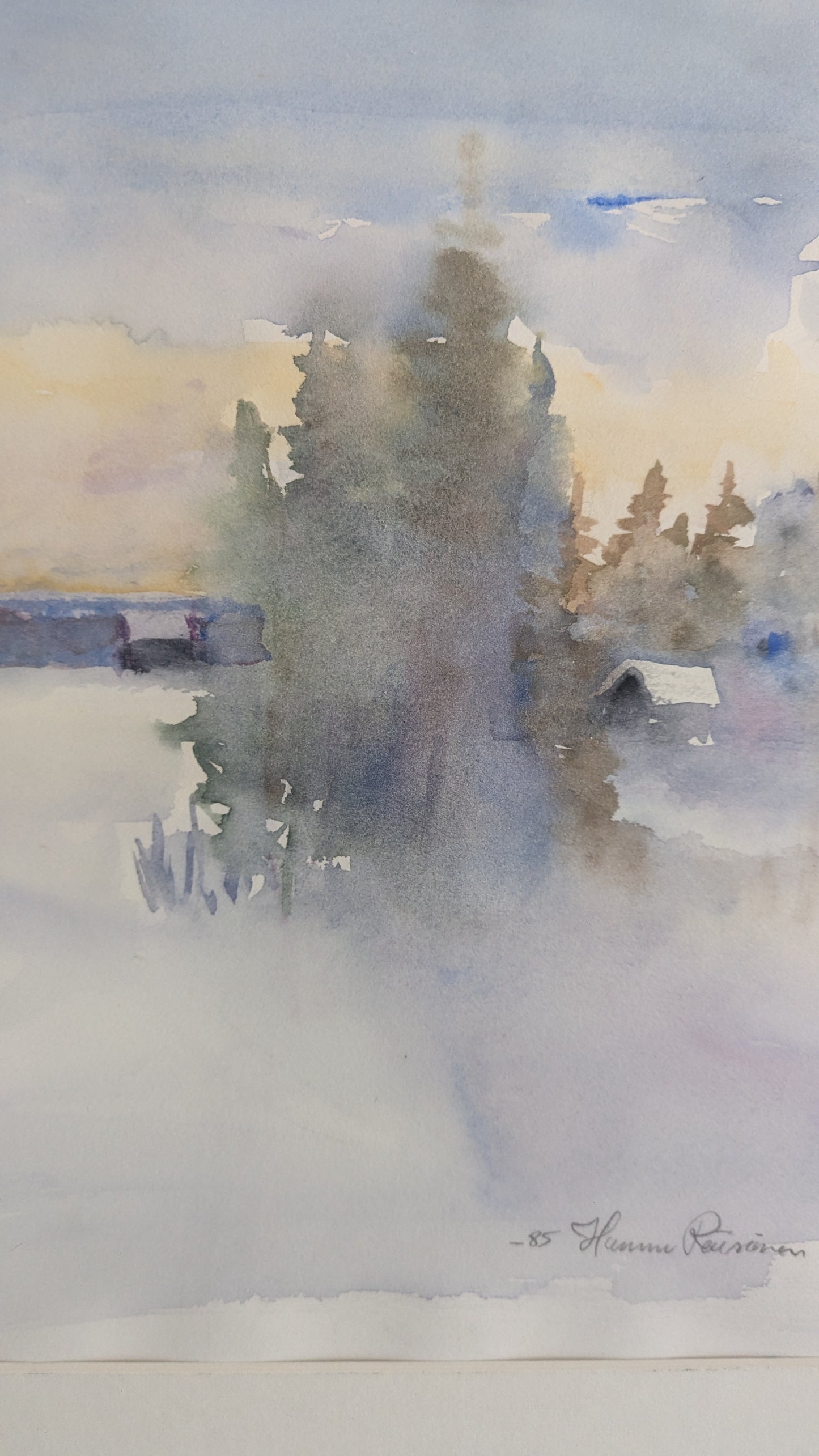 Hannu Räisänen - Signeerattu Akvarellimaalaus (1985)