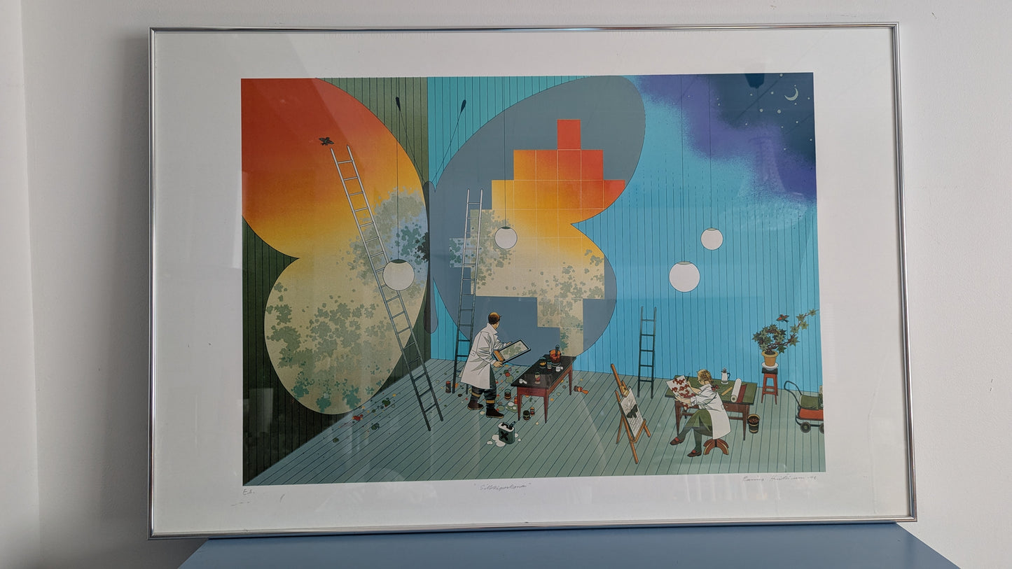 Raimo Huittinen - Silkkiperhonen (Signeerattu Grafiikka 1992)