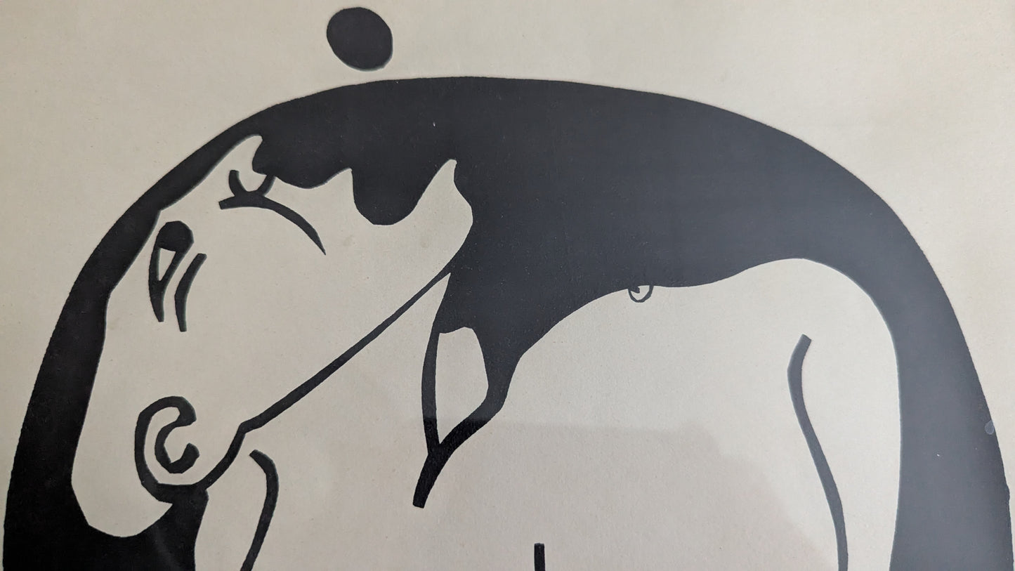 Pertti Kolehmainen - Laiskuri (Signeerattu Puupiirros, 1970)