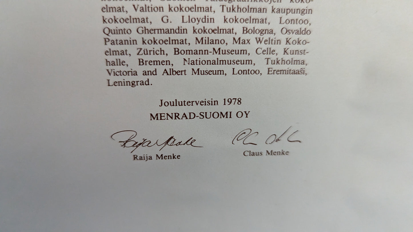 Pentti Lumikangas - Signeerattu Grafiikka (1978, Menrad Suomi Oy:lle)