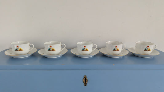 Arabia Z-mallin Puhalluskoristeltu Kahviastiasto Viidelle Hengelle (10-osainen)