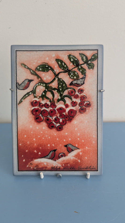 Arabia Lumihiutaleita Hiljalleen Seinälaatta (2002, Heljä Liukko-Sundström)