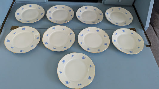 Arabia OB-Mallin Sininen Ruusu Koriste Leivoslautanen / Leipälautanen (9kpl)