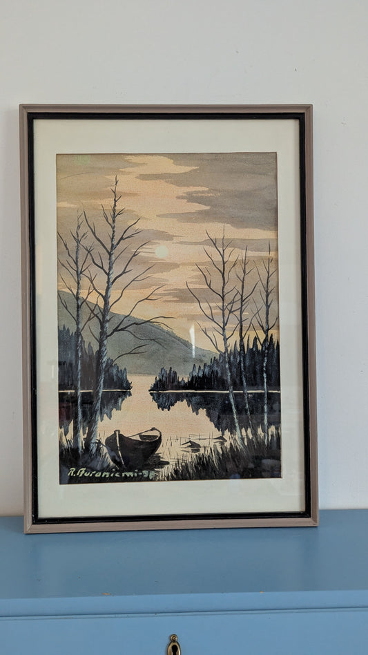 Raimo Auraniemi - Signeerattu Akvarellimaalaus (1998)