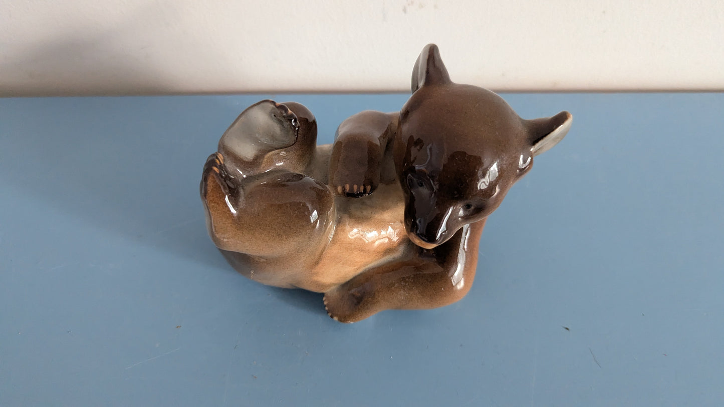 Lomonosov - Leikkivä Karhu Figuuri (1970-luku, Pavel Pavlovic Veselov)