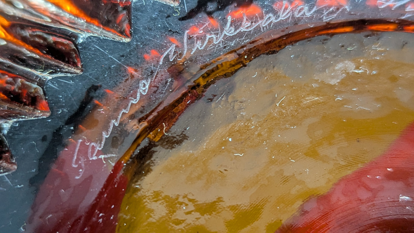 Humppila Revontulet Vati / Tarjoiluvati (Halk. 39cm, Signeerattu Tauno Wirkkala)