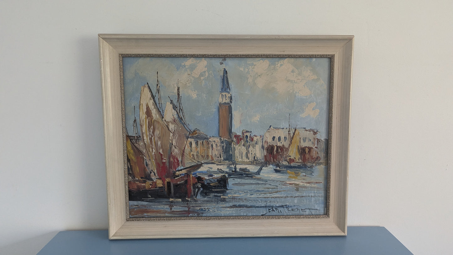 Jean Trenet - Signeerattu Öljyvärimaalaus