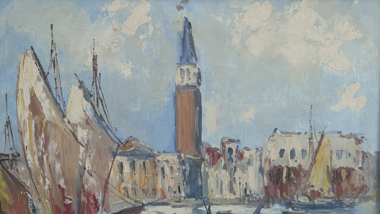 Jean Trenet - Signeerattu Öljyvärimaalaus