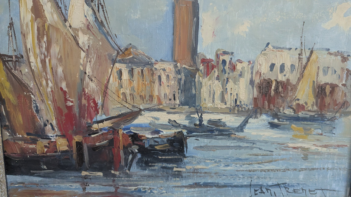 Jean Trenet - Signeerattu Öljyvärimaalaus