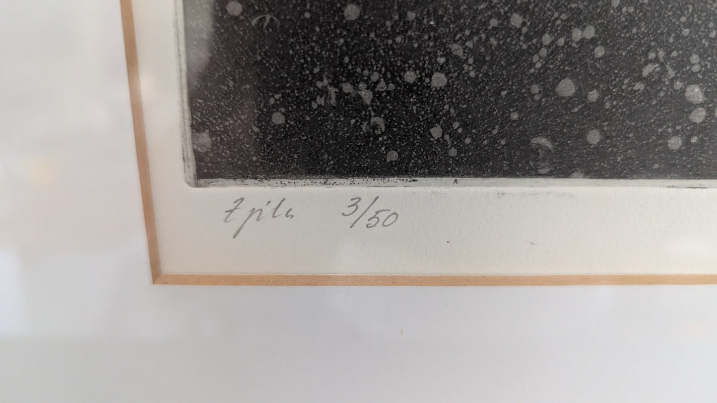 Mies ja Luonto (Signeerattu Grafiikka 1986)
