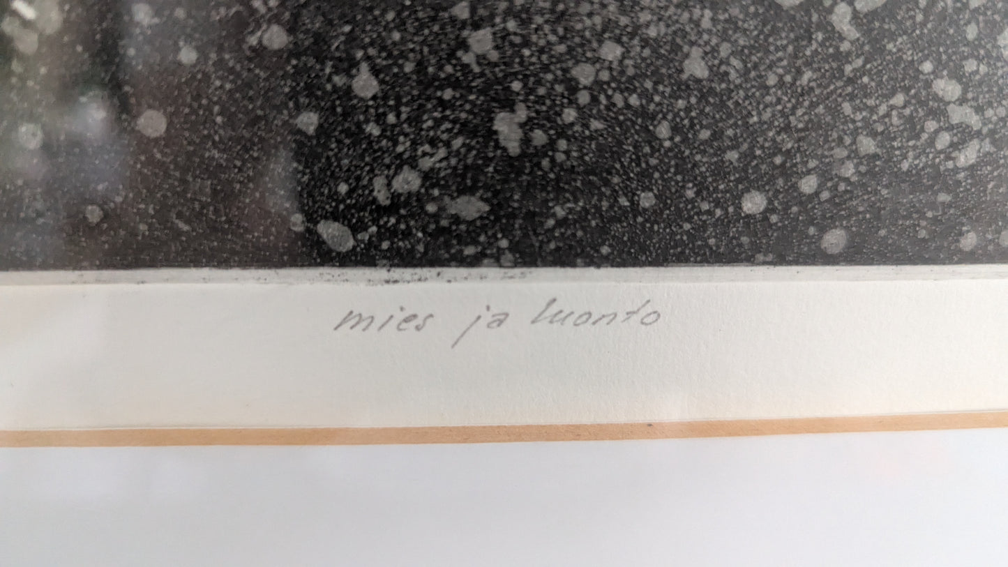 Mies ja Luonto (Signeerattu Grafiikka 1986)