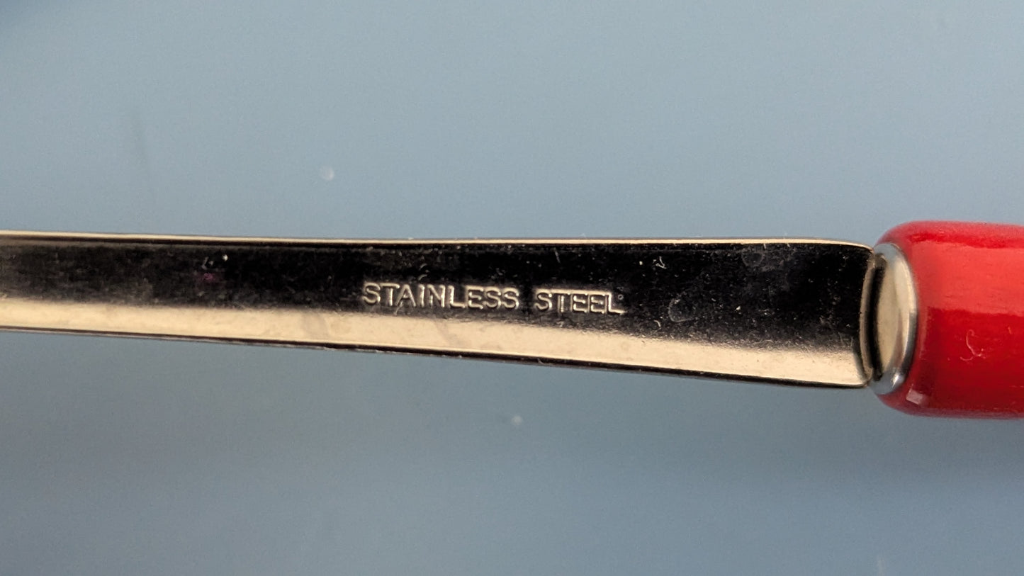 Vintage Kuumajuomalusikat / Glögilusikat (8kpl, Ruostumaton Teräs / Puu)