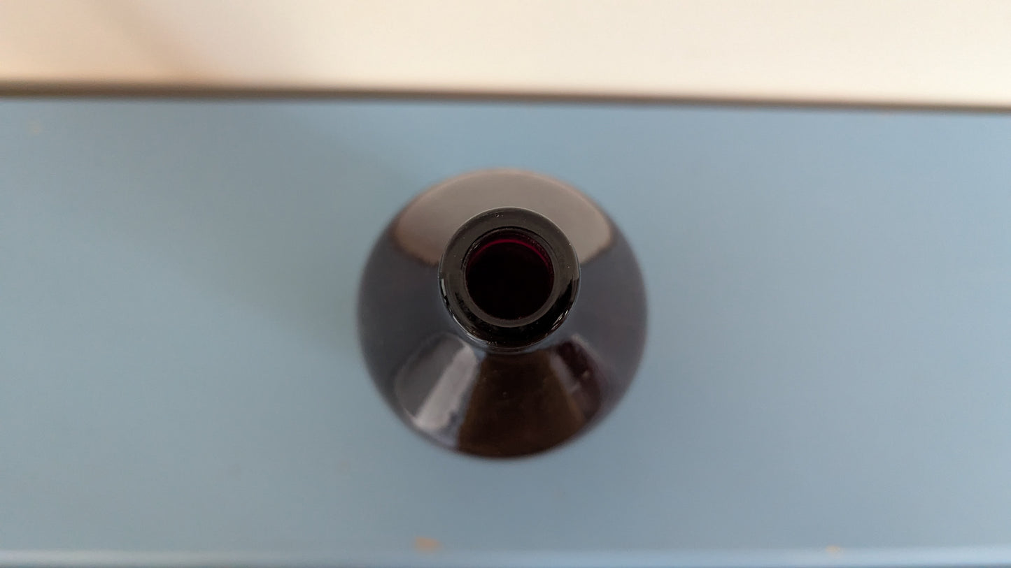 Anchor Hocking - Royal Ruby Olutpullo / Schlitz-pullo (1949–1963. 1 Litra)