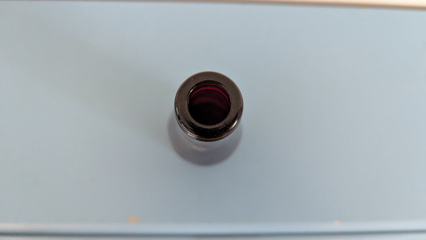 Anchor Hocking - Royal Ruby Olutpullo / Schlitz-pullo (1949–1963. 21cl)