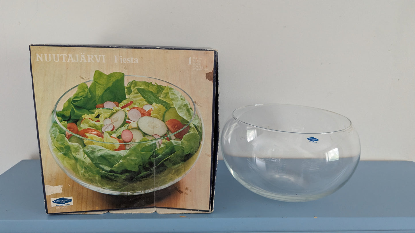 Nuutajärvi - Fiesta Salaattikulho / Malja (1980-luku, Alkuperäisessä Paketissa)