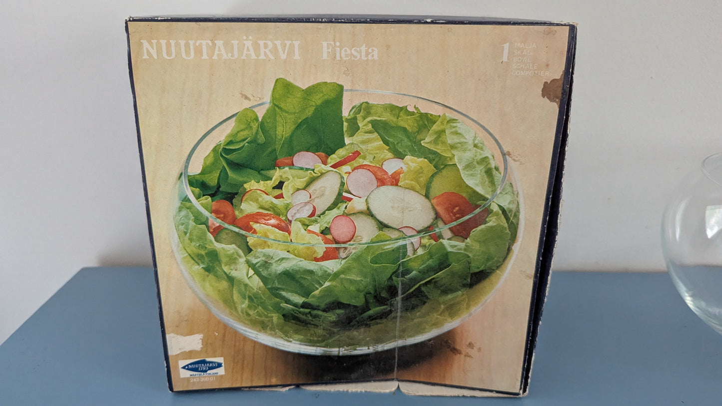 Nuutajärvi - Fiesta Salaattikulho / Malja (1980-luku, Alkuperäisessä Paketissa)